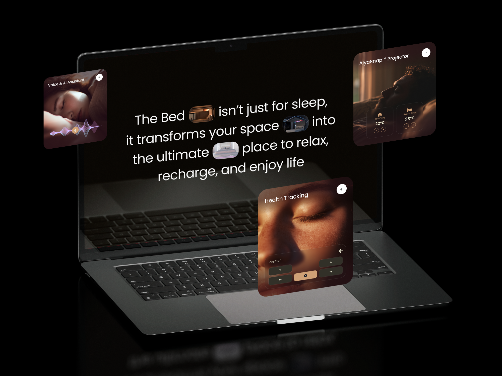 Synapsleep | AI Sleep Environment & Health Tracking UI ai b2b figma framer landing page redesign responsive design saas startup ui ux webdesign webflow website website design wordpress