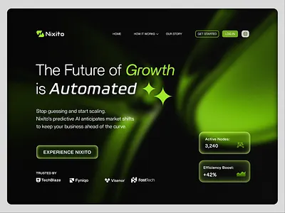 AI SaaS Landing Page — Dark Mode Website UI Design a b c d e f g h i j k l m n ai startup branding dark ui landing page logo design o p q r s t u v w x y z saas saas website startup tech website ui design ux design web design website design