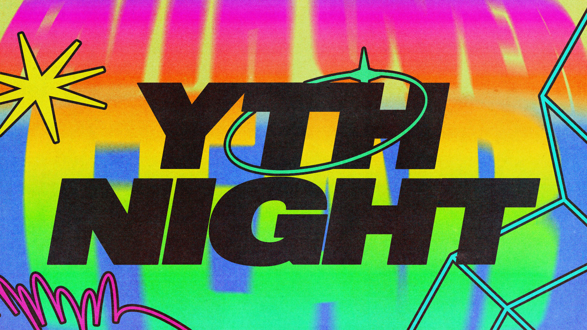 YTH Night | Church Event christian church editorial design god graphic design jesus poster sermon social media type design