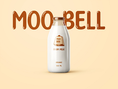 Farm milk MOO BELL | Packaging bottle brand identity branding design graphic design logo milk milk logo packaging vector