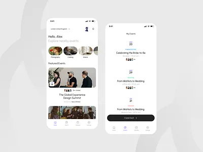 Event Management App app design product design saas ui ux web app