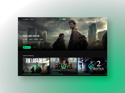 Cineplex website design branding design entertainment lastofus movies newdesign thelastofus ui uidesign uiux wakandaforever watch watchmovies watchseries webseries