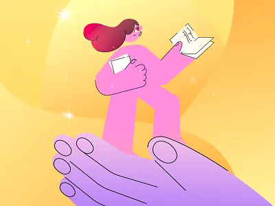 Lisa's Story V character design design girl illustration pink purple vector yellow