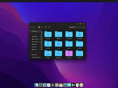 macOS Monterey Dark SkinPack for Windows 11 and 10 graphic design skin skinpack theme ui