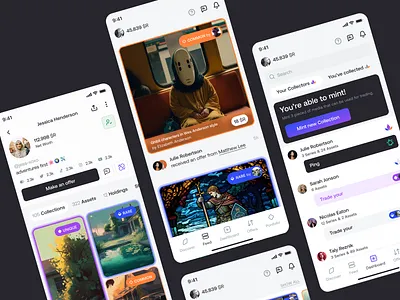 Revel app UI refresh ai app art branding creator design mid journey mobile nft revel social media ui ux