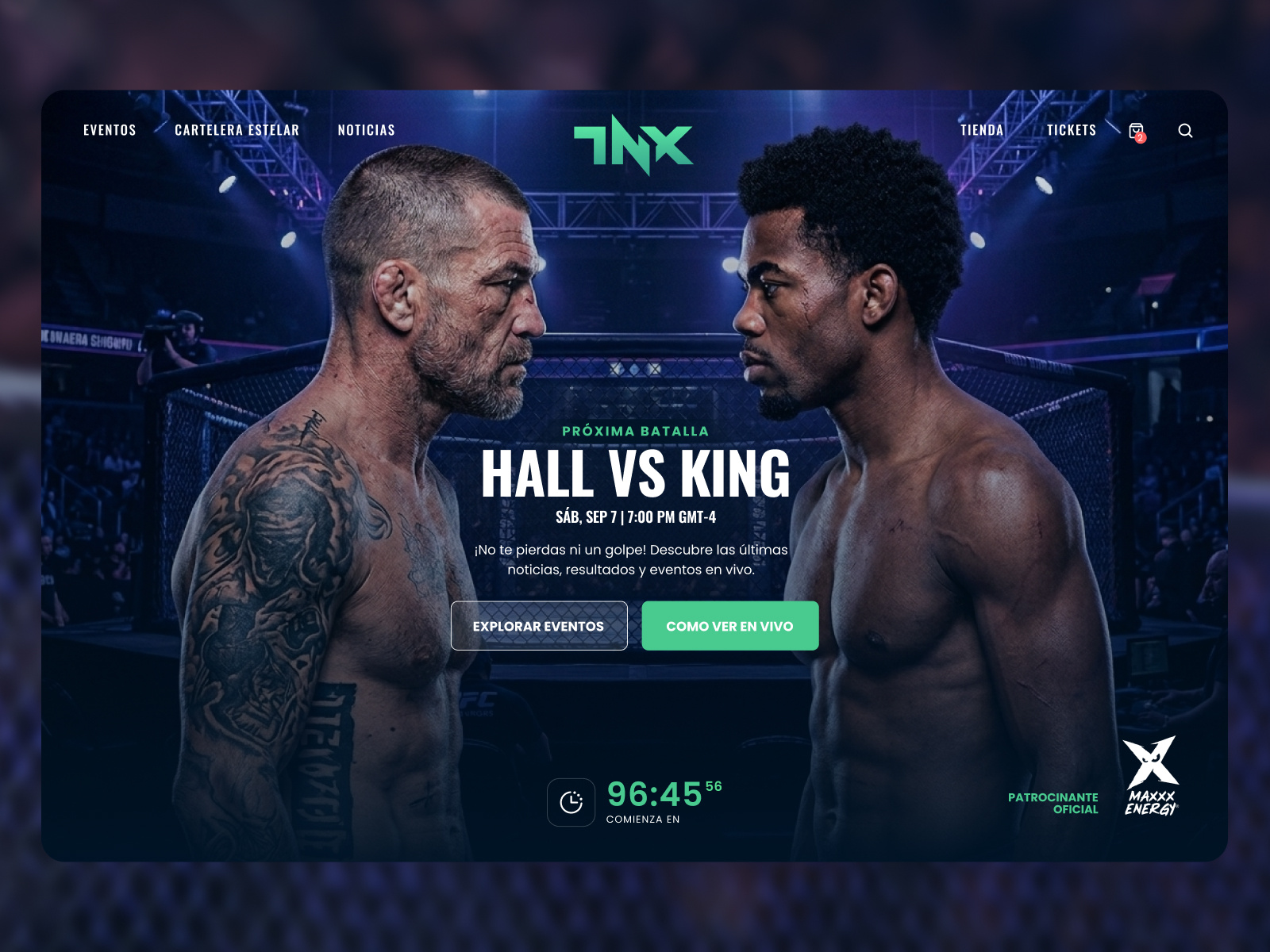 Official Hero Section for MMA Platform  (UFC UI Inspired)