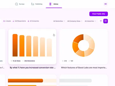 UserEvidence Data Visualization b2b bar bar chart chart data donut gradient hover light mode loading saas ui userevidence ux visualization web app