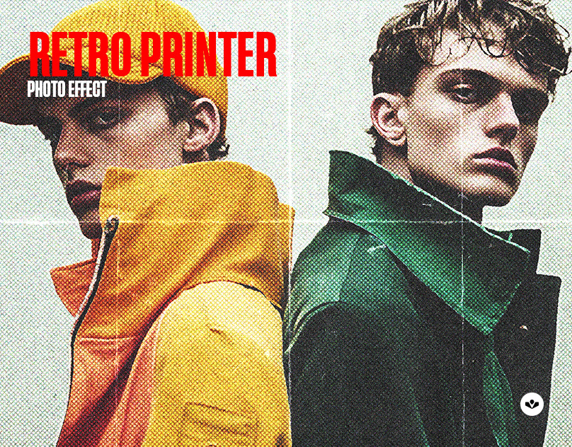 Retro Printer Design Template design effect graphic design photoshop print retro solasome template texture vintage