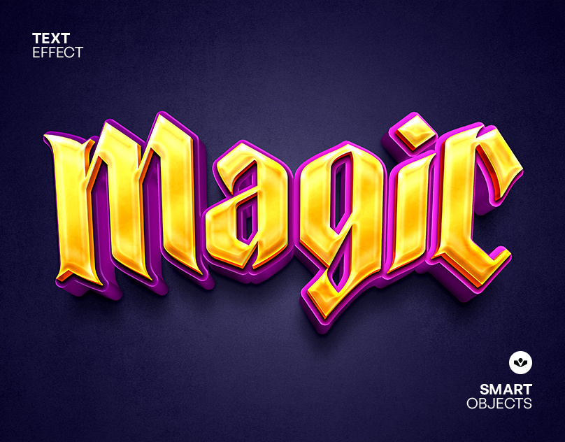 Magic Text Effect effect graphic design magic photoshop purple solasome template text typography