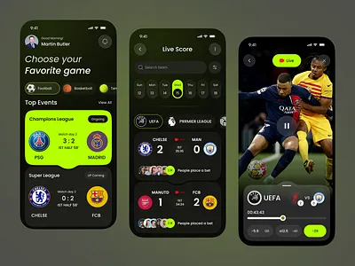 Play Live Football & Every Game Mobile app UI 2026 basketball design events football game home interactive app live mobile app overview play soccer fans sports sports tech streaming tennis ui ux