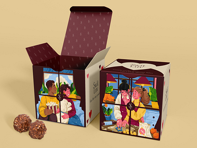 Case Study: Romantic Sweets Packaging Design brand identity branding chocolates couples design design studio digital art digital illustration ecommerce food graphic design illustration illustrator logo love marketing packaging romance sweets valentine