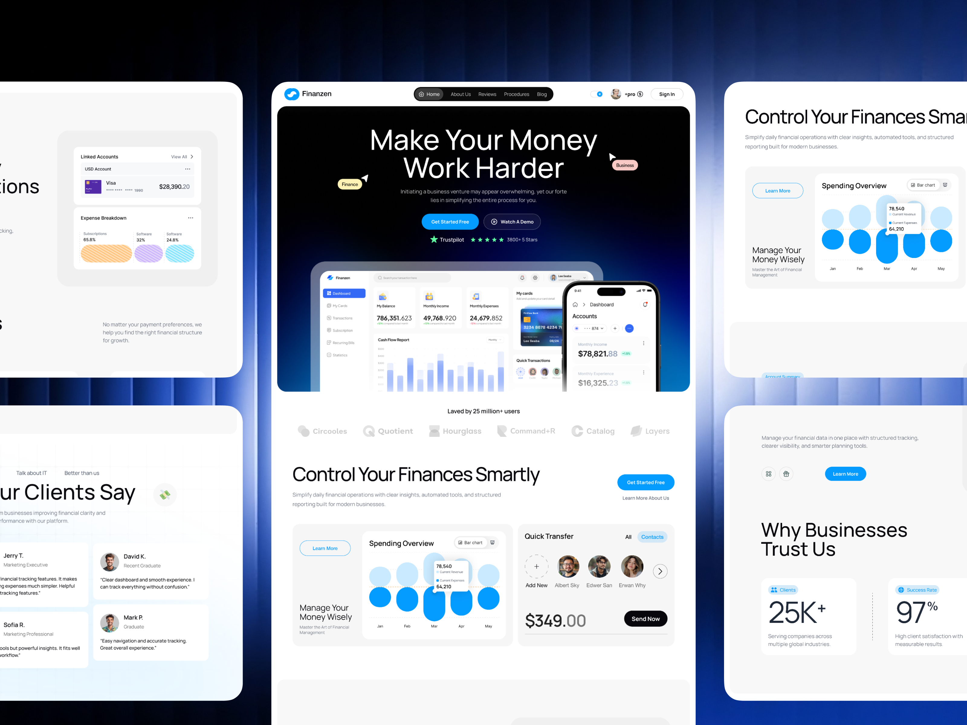 Fintech SaaS Landing Page UI UX | Finance Dashboard & App Design ai fintech banking app dashboard design finance app fintech fintech saas landing page landing page mobile app product design saas saas startup services uiux web design