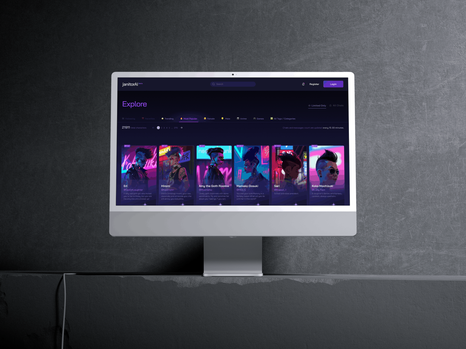 Janitor AI • Site Design Concept creative agency creative direction creative strategy design agency digital design experience design ui ux website design