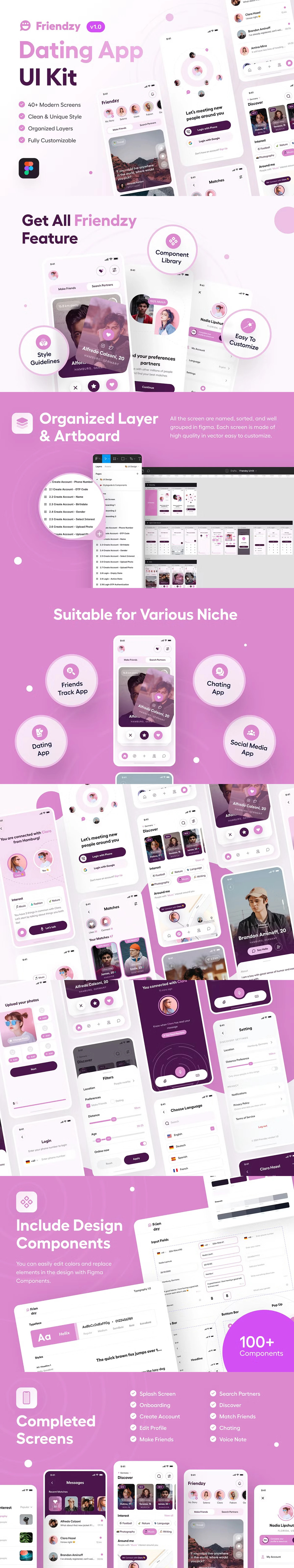 Friendzy — A Refined Dating App branding graphic design logo ui