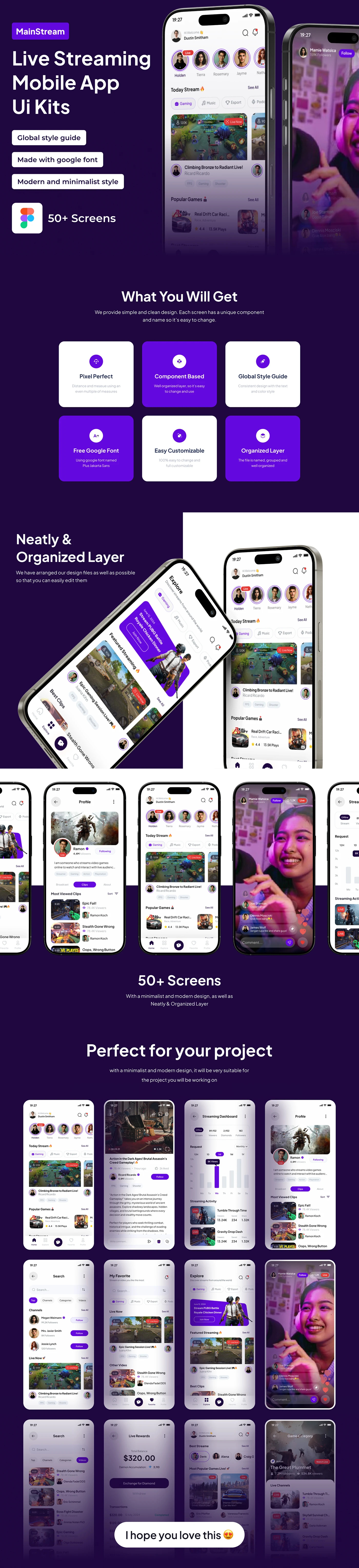 MainStream - Live Streaming Game Premium App branding graphic design logo motion graphics ui