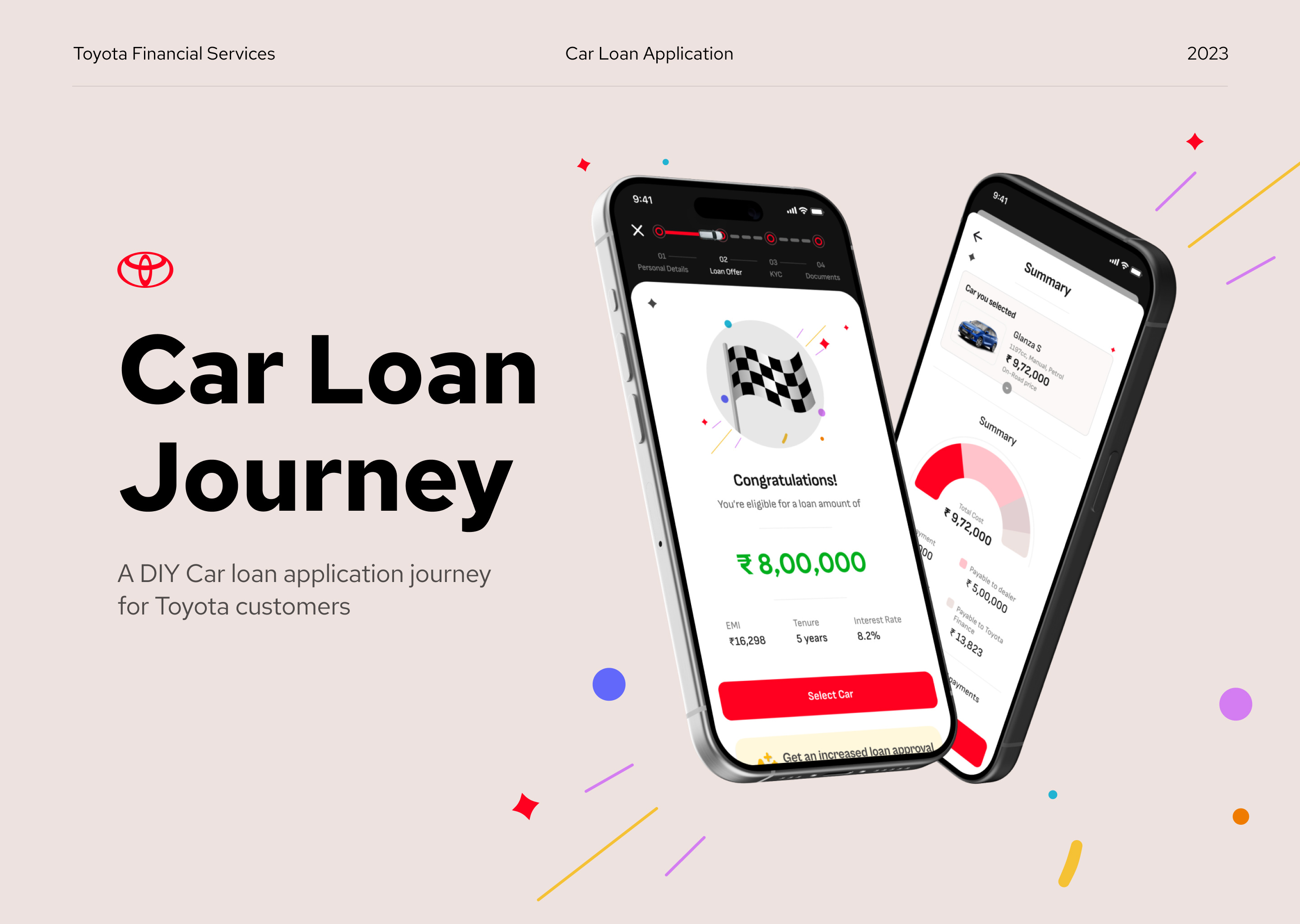 Car Loan Application fintech loan toyota ui ux