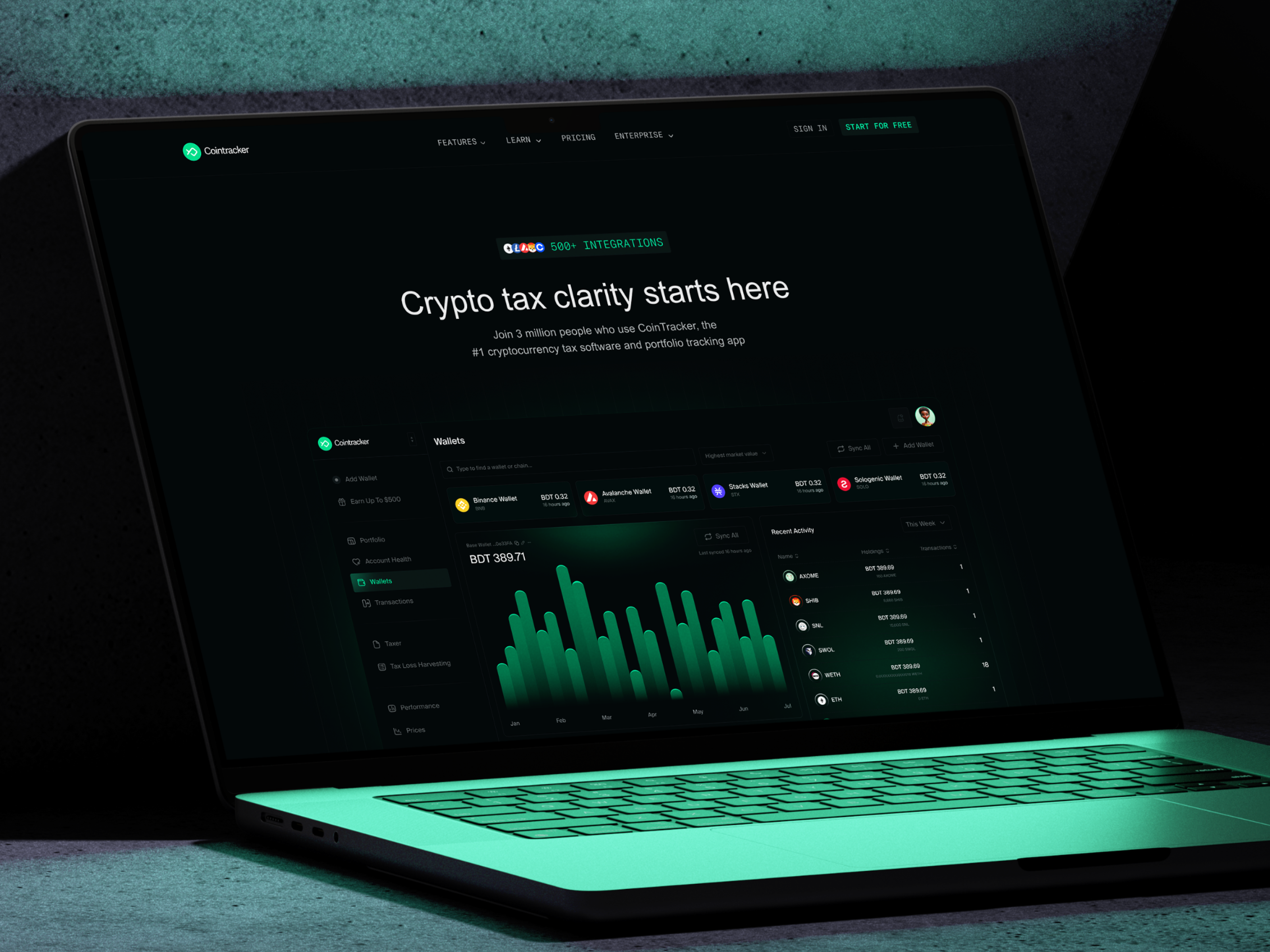 Crypto Tax Reporting and Portfolio Tracking Website