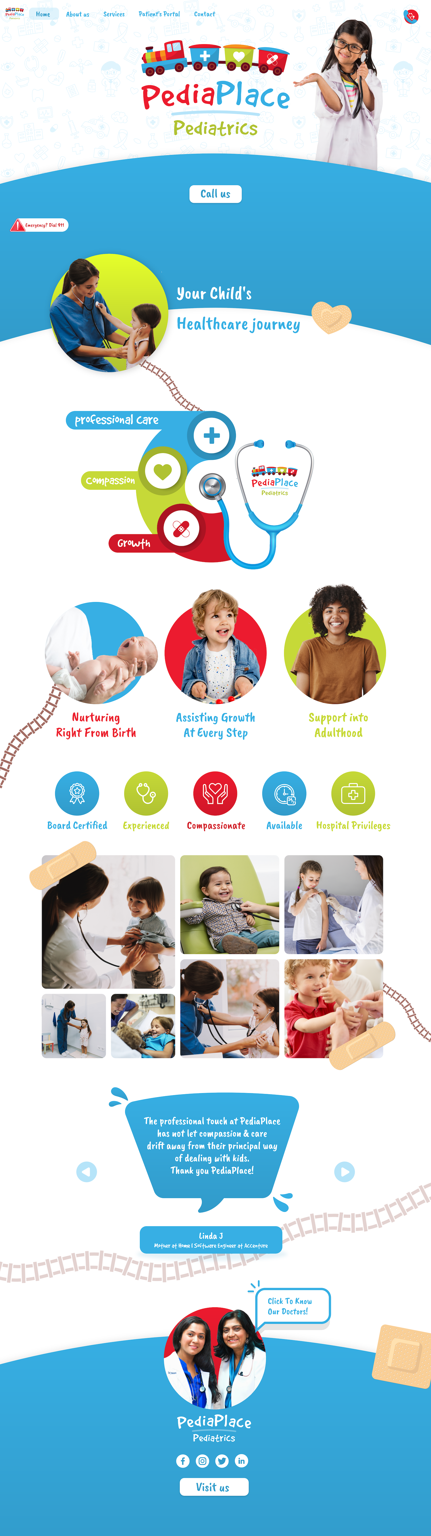 Pediatricians in USA branding graphic design illustration