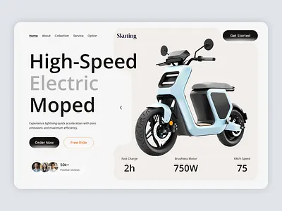 Electric Scooter Website Design e scooter ecommerce website electric scooter electric vehicle ev design figma design landing page design minimal design mobility website modern web design product landing page product showcase startup website sustainable design tech website transportation ui ui design urban mobility