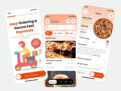 Food Order & Delivery Mobile App UI Design app app design creative mobile app delivery app delivery tracking ui food food delivery food delivery app ui food order app food ordering app ios mobile ui mobile app mobile app design mobile app ui mobile app website mobile ux order status tracking product design resturant app design