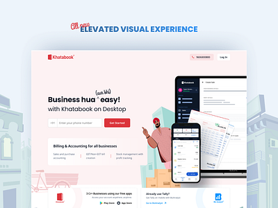 Khatabook Desktop - New Product Landing Page branding design illustration product landing page ui website