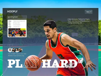 Sports Landing Page | UI Website Design animation basketball branding design ecommerce ui fitness football graphic design homepage landing landingpage motion graphics page sports sports website ui ux web design