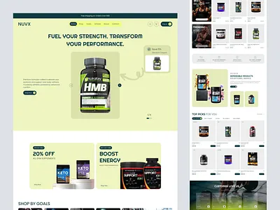 Health Supplements and Fitness website cro dtc ecommerce fitness supplements health supplement landing page product design shopify shopify ecommerce shopify store shopify store design shopify website supplements website ui ux web design