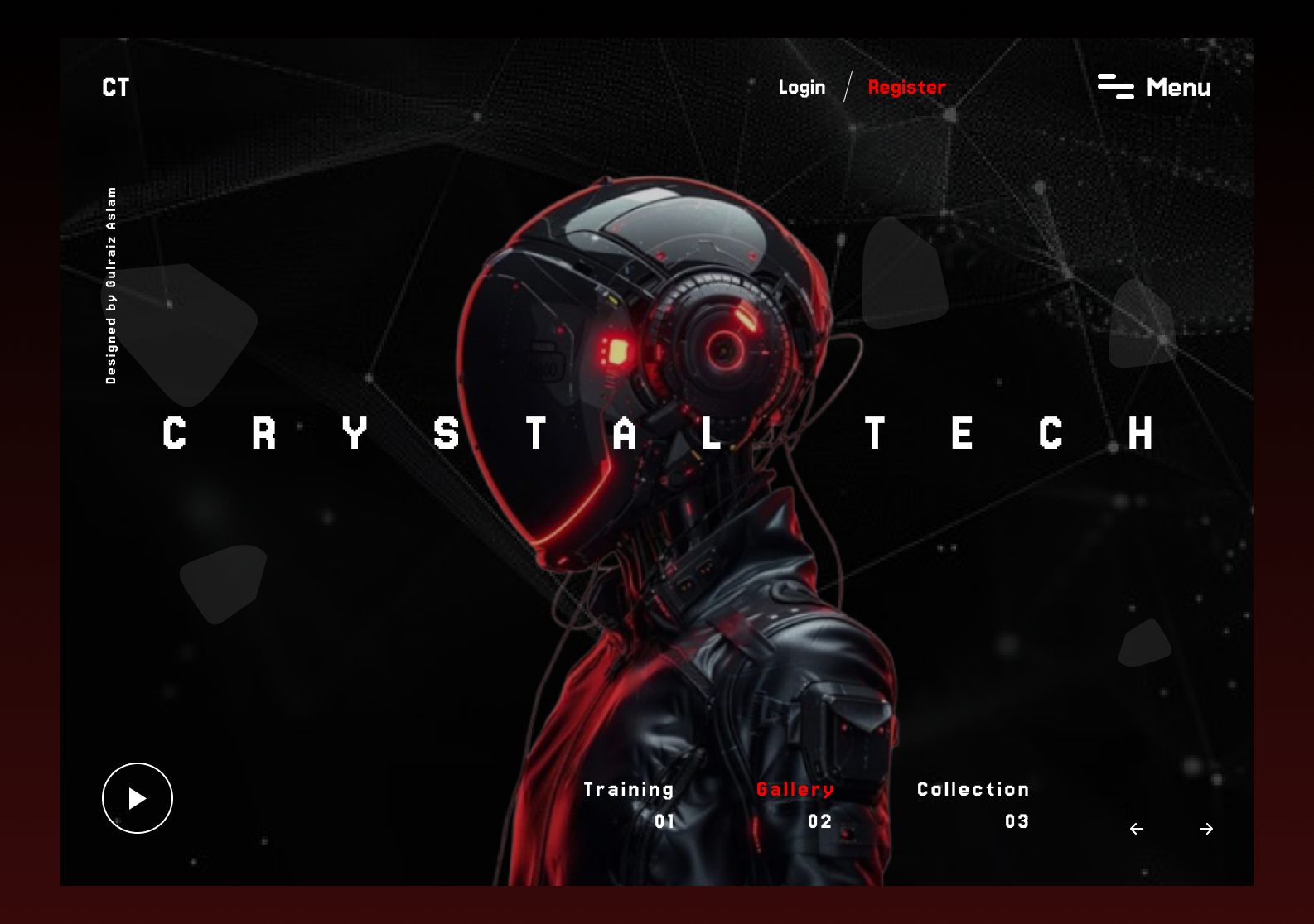 Crystal Tech — Futuristic AI Landing Page UI aesthetic ui design ai product desigb aidesign alian dark ui dseign cyberpunk dark landing page design dark ui design darkui designerlife futuristicdesign landing page desing minimal website design productdesign saasdesign uiux design website design
