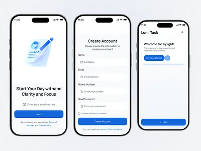 Task Management onboarding UI app app design application login management mobile mobile app mobile app ui mobile sign up onboarding ui project management sign up task task management app