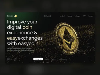 Easycoin | Web3 Fintech Exchange service aftereffect blockchain design eth exchange landing motion graphics particles tokens ui uxdesign wallet web web3 webdesign