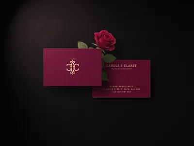 Romantic Wine Bar Business Cards Concept bar bar identity brand identity branding business card business card design monogram design premium branding print design quiet luxury romantic branding rose stationery design typography visual identity wine bar branding