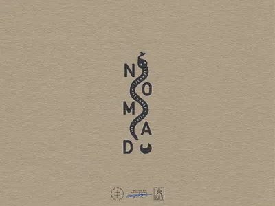 Nomad Vertical Logo animal bakery brand design brand identity branding branding design cafe hand drawn identity design illustration logo logo design logo designer logodesign moon retro snake typography vintage visual identity