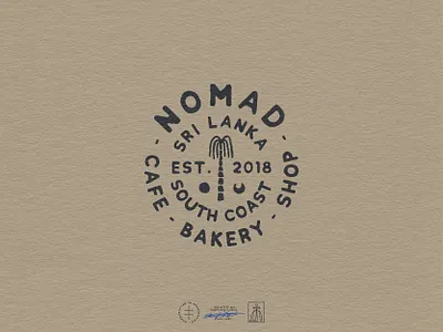 Nomad Badge Logo badge bakery boho brand design brand identity branding branding design cafe emblem hand drawn identity design logo logo design organic palm sustainable type typography vintage visual identity