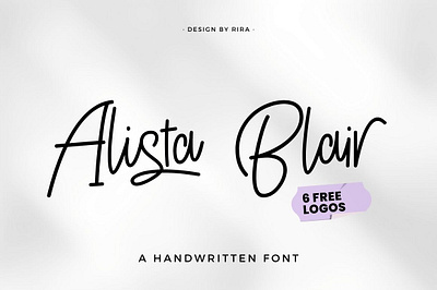 Alista Blair - Handwritten Font brand cursive font fancy font graphic design hand draw handwritten lettering script signature typography