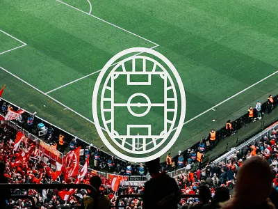 Soccer Stadium football icon line art logo modern soccer sport stadium