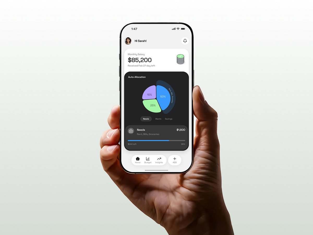 Smart Salary Planner Mobile App Design Image 1