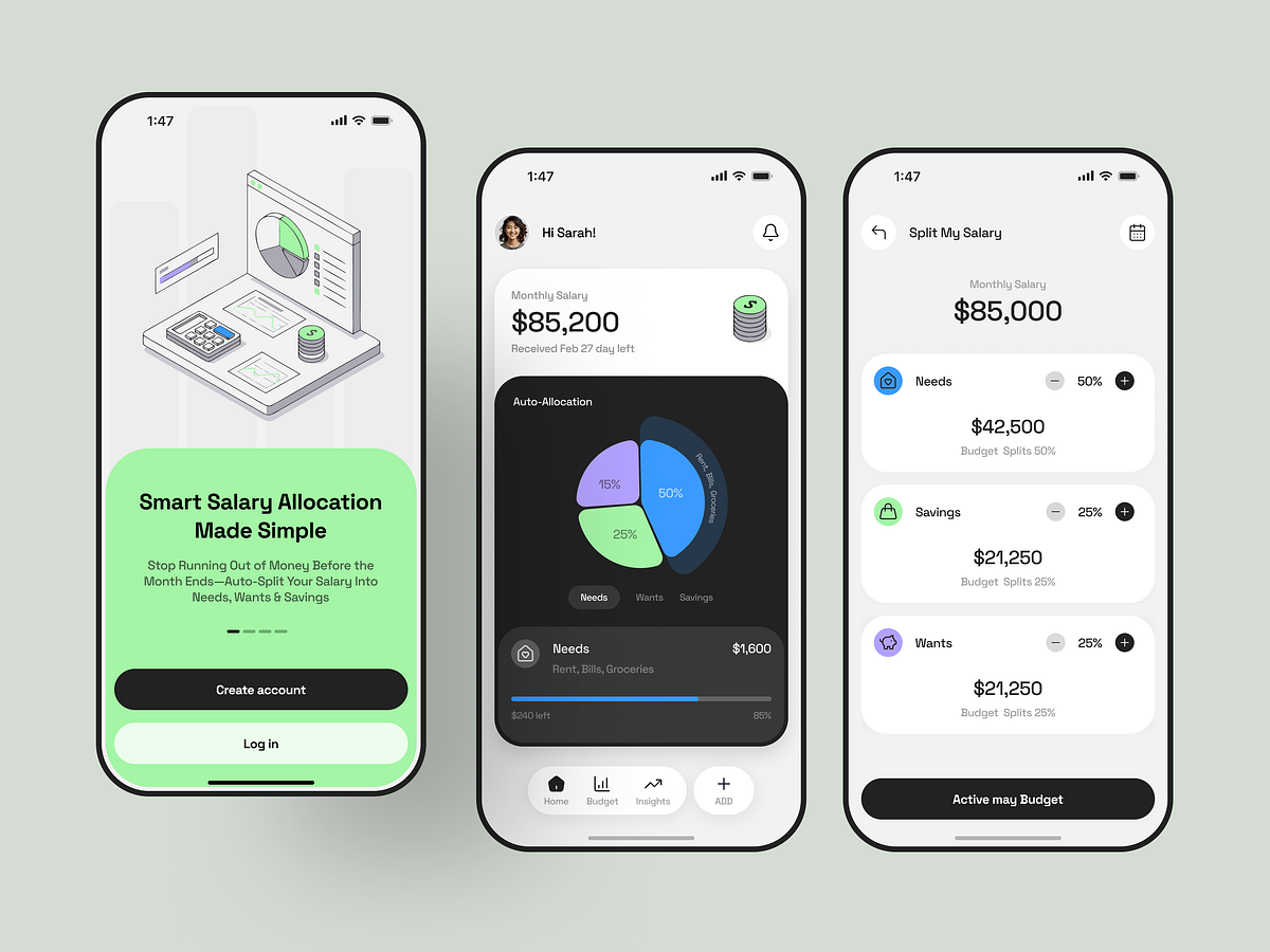 Smart Salary Planner Mobile App Design