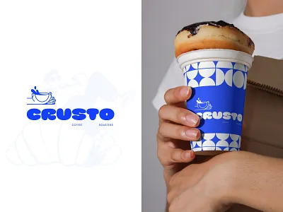 CRUSTO I Coffee & Roaster Brand. bakery bariesta beverage brand identity branding cafe logo capaccinu coffee logo coffee shop logo espresso food logo logo logo design matcha modern logo print restuarent roaster typography unique logo