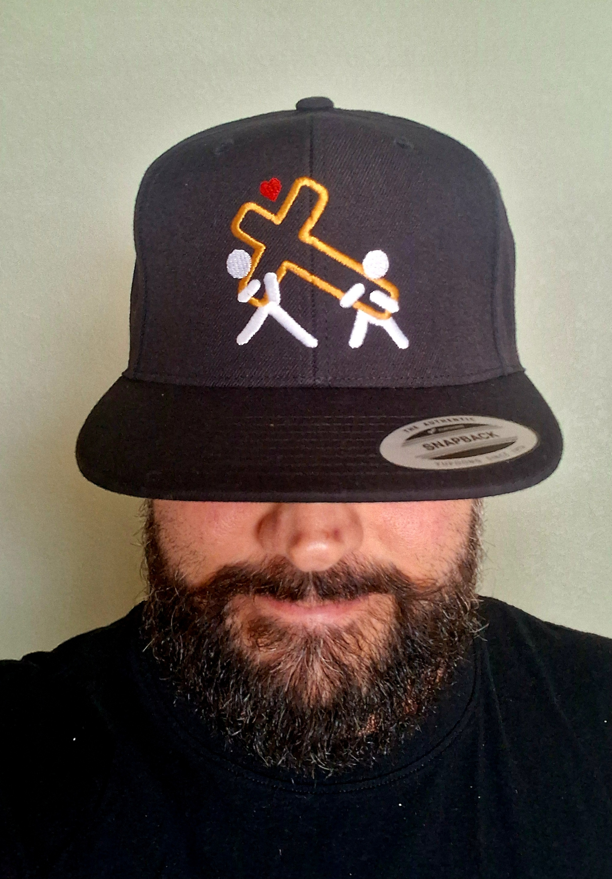 $22 Snapback 🧢 "Help People Carry On" Buy Now apparel bible christian clothing cross gospel hat jesus love thy neighbor snapback stick figure swag