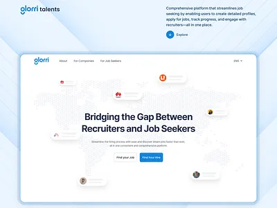 Glorri Talents & Job Platform UI/UX Design app application ats dashboard design hr jobplatform jobportal onboarding recruiter saas ui ux web webapp