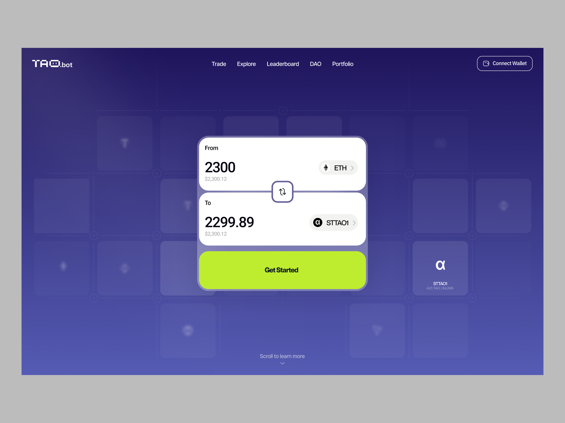 AI Token Swap Interface — Web3 Exchange UI