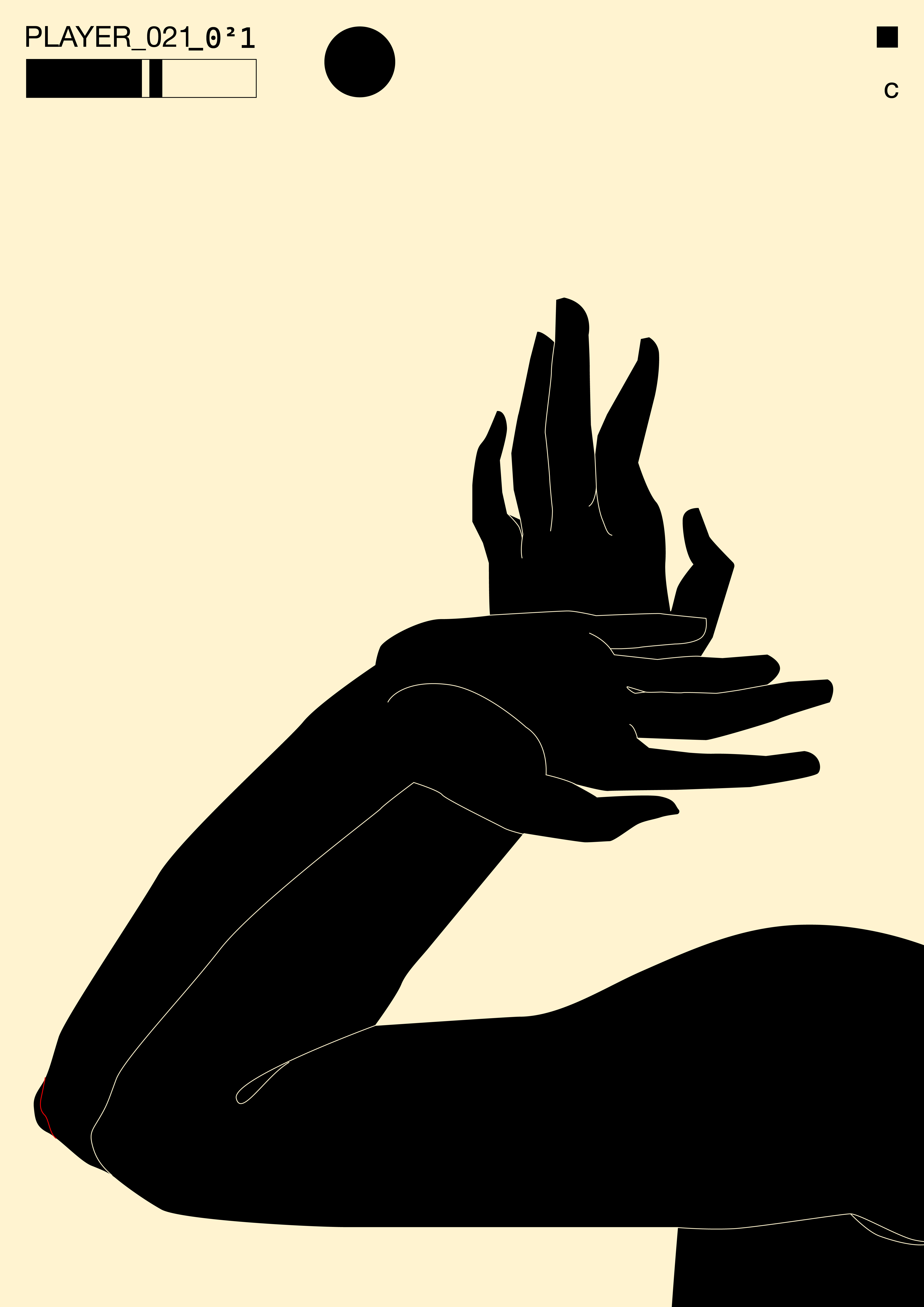 Player_021_o21 abstract branding composition conceptual illustration cut out design dual meaning hands hands illustration illustration laconic lines minimal motion graphics poster print traditional art