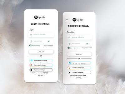 SPOTIFY LOGIN PAGE DESIGN app branding design graphic design icon illustration typography ui