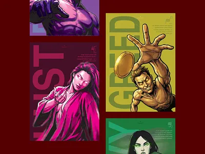 Poster | 7 Deadly Sins bold graphic design interpretation personification poster typography