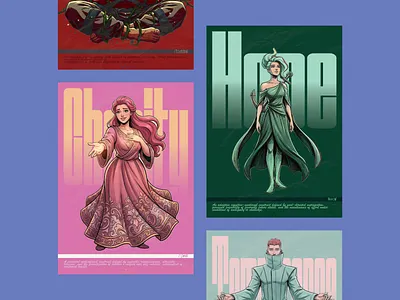 Posters | 7 Heavenly Virtues colorful graphic design illustration interpretation poster