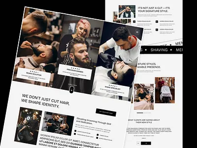 Vinomaind- Barber Shop Website barber barber website beard beauty saloon figma grooming haircare haircut hairstyle hairstylist landing page landingpage menshair saloon web web design web site webdesign website website design