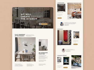 Interior design studio Drezglov. Full page design ui uidesign uxdesign