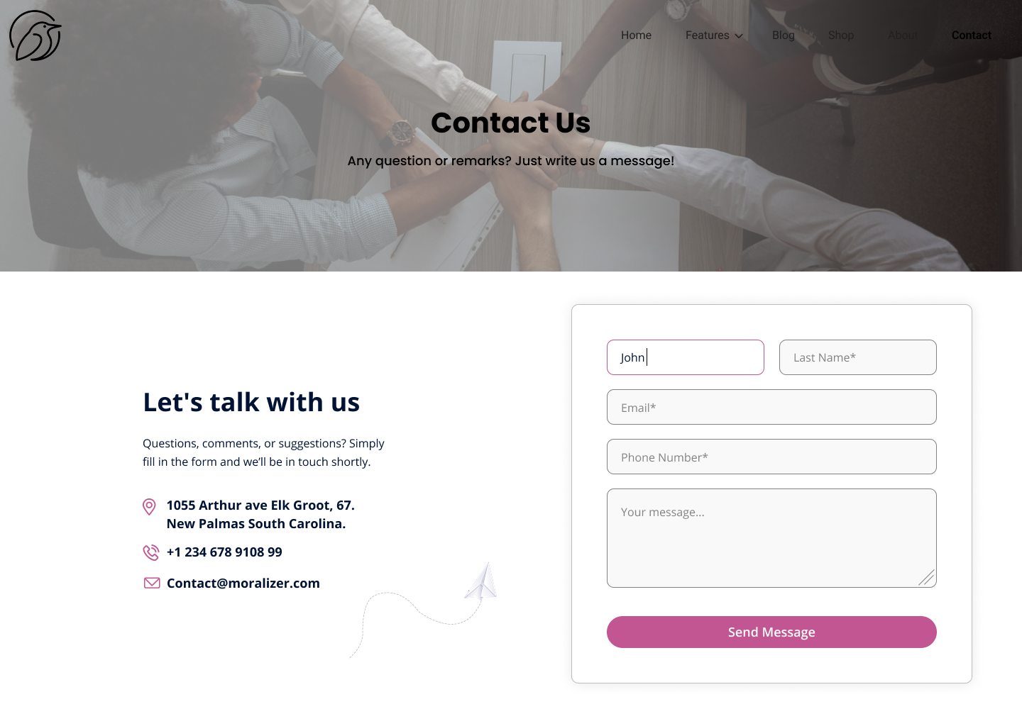 Contact Us Page