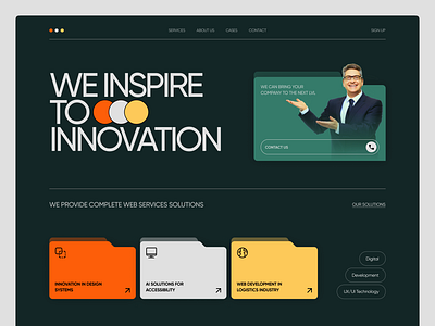 Digital Agency - Website Concept creative website dark theme dark website design design 2023 illustration logo minimal typography ui user interface ux uxui uxui design web web 2023 website website concept