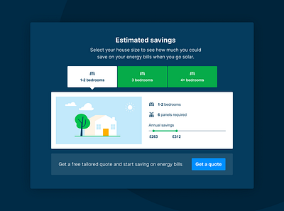 Differentiated benefits component benefits button buttons call to action component house house illustration quote range slider savings tabbed interface tabs ui ui design ux ux design